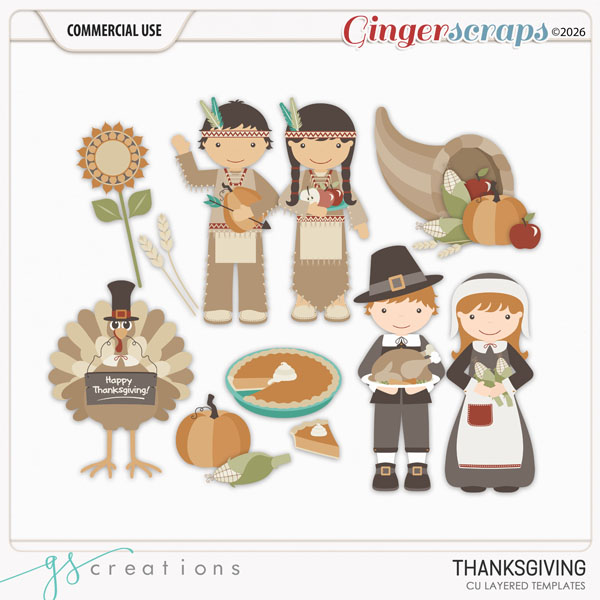 Thanksgiving Layered Templates (CU) by GS Creations