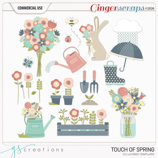 Touch of Spring Layered Templates (CU) by GS Creations