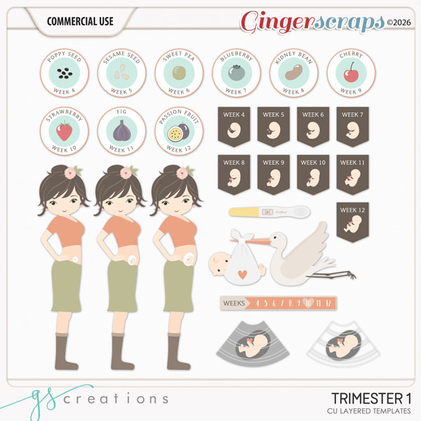 Trimester 1 Layered Templates (CU) by GS Creations