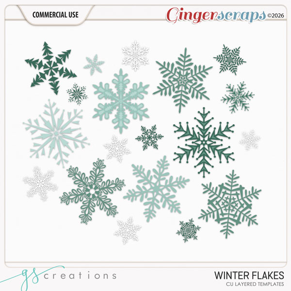 Winter Flakes Layered Templates (CU) by GS Creations