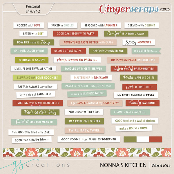 Nonnas Kitchen Wordbits by GS Creations