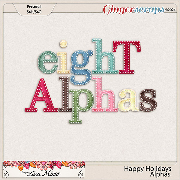 Happy Holidays Alphas from Designs by Lisa Minor