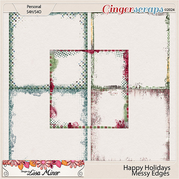 Happy Holidays Messy Edges from Designs by Lisa Minor