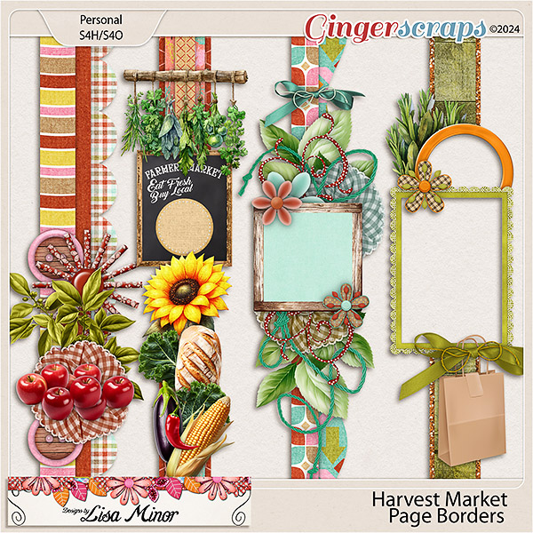 Harvest Market Page Borders from Designs by Lisa Minor