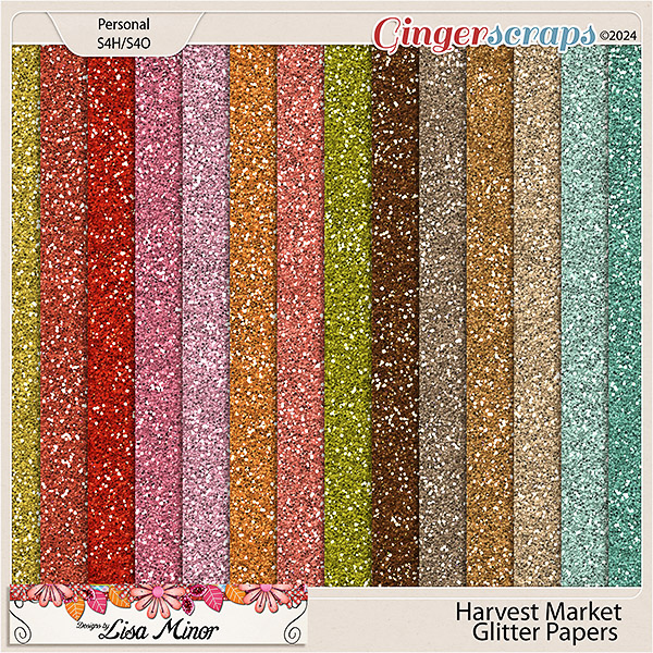 Harvest Market Glitter Papers from Designs by Lisa Minor