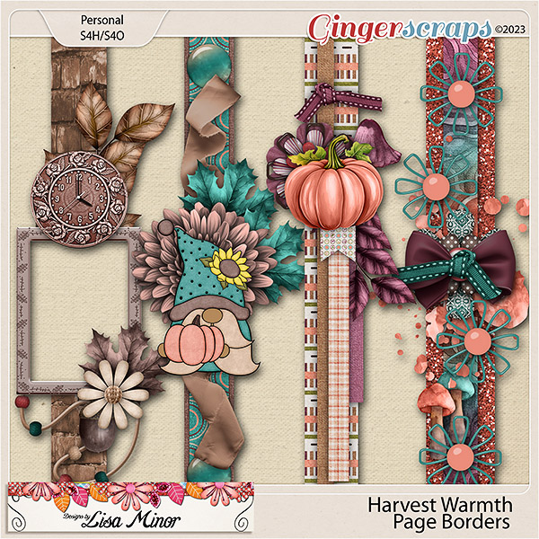 Harvest Warmth Page Borders from Designs by Lisa Minor