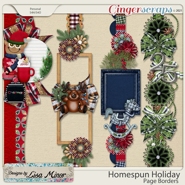 Homespun Holiday Page Borders from Designs by Lisa Minor