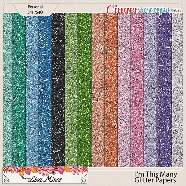 I'm This Many Glitter Papers from Designs by Lisa Minor