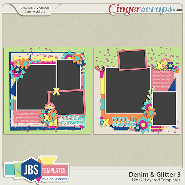 Denim & Glitter Templates 3 by JB Studio