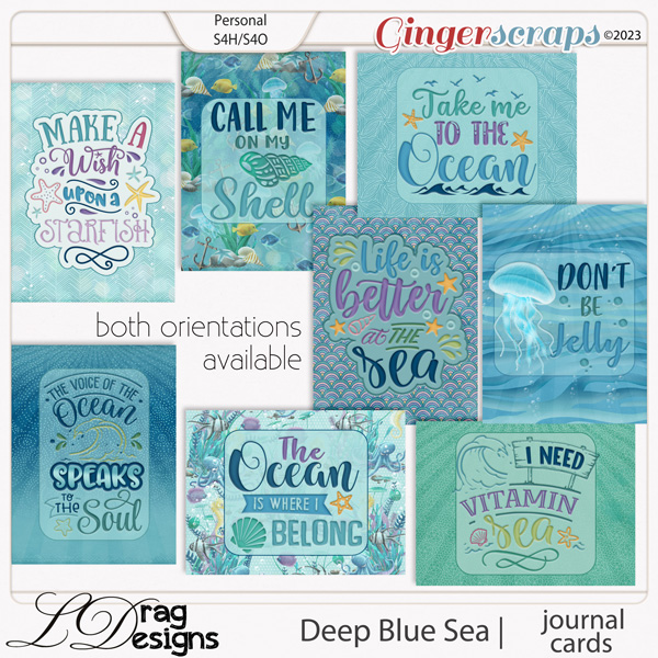 Deep Blue Sea: Journal Cards by LDragDesigns