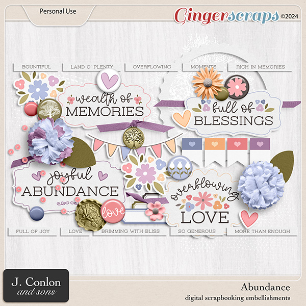Abundance Embellishments by J. Conlon and Sons