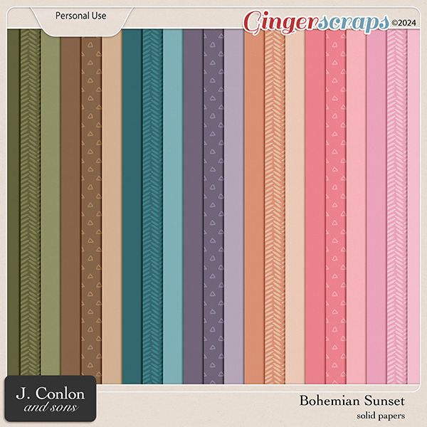 Bohemian Sunset Solid Papers by J. Conlon and Sons