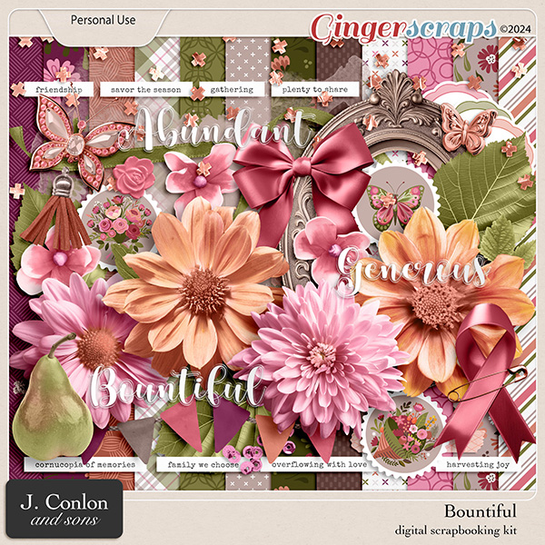 Bountiful Digital Scrapbooking Kit by J. Conlon and Sons