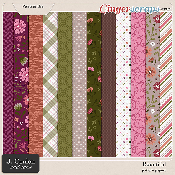 Bountiful Patterned Papers by J. Conlon and Sons