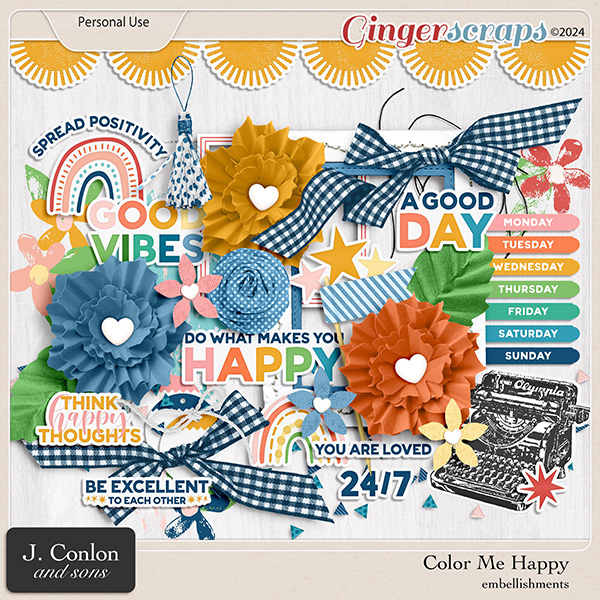 Color Me Happy Embellishments by J. Conlon and Sons