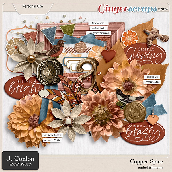 Copper Spice Embellishments by J. Conlon and Sons