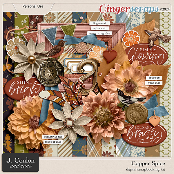 Copper Spice Digital Scrapbooking Kit by J. Conlon and Sons