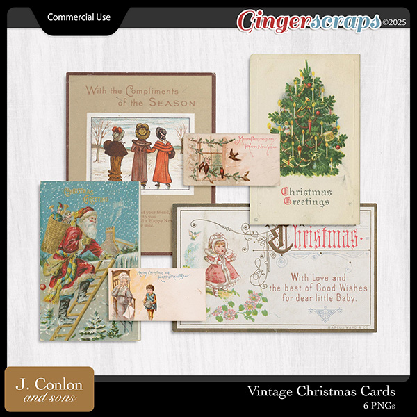 Vintage Christmas Cards CU by J. Conlon and Sons