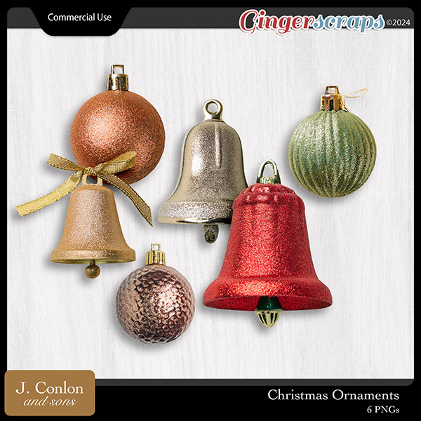 Christmas Ornaments CU Embellishments by J. Conlon and Sons