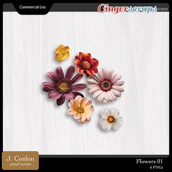Flowers 01 CU Embellishments by J. Conlon and Sons
