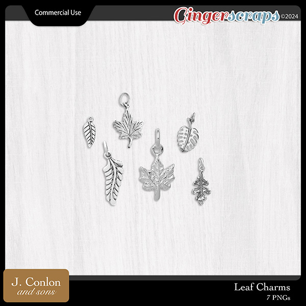 Leaf Charms CU Embellishments by J. Conlon and Sons