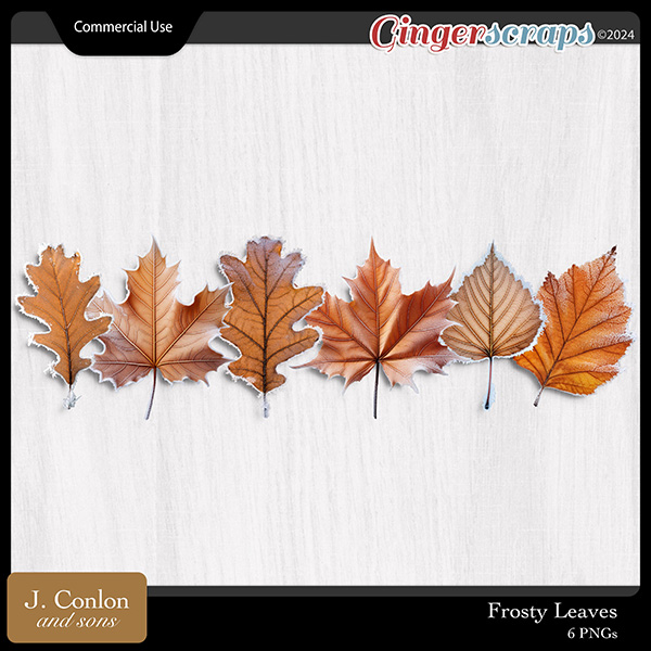 Frosty Leaves CU Embellishments by J. Conlon and Sons