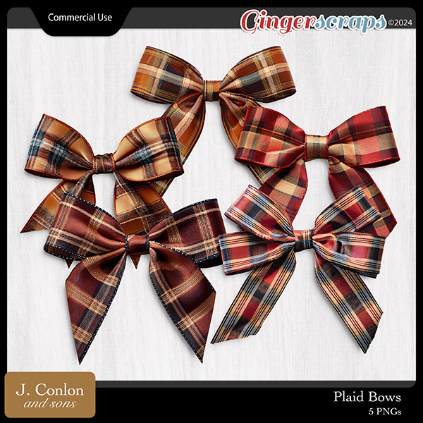 Plaid Bows CU Embellishments by J. Conlon and Sons