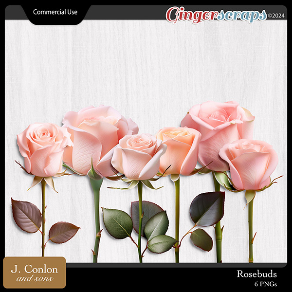 Rosebuds CU Embellishments by J. Conlon and Sons