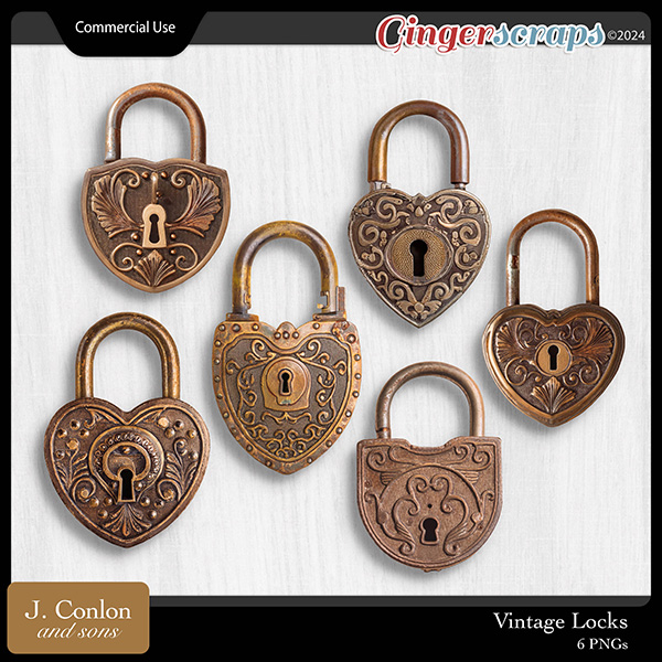 Vintage Locks CU Embellishments by J. Conlon and Sons