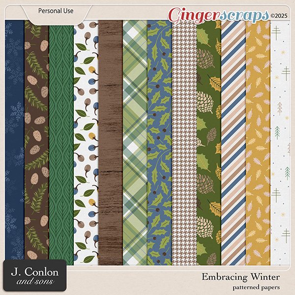 Embracing Winter Patterned Papers by J. Conlon and Sons