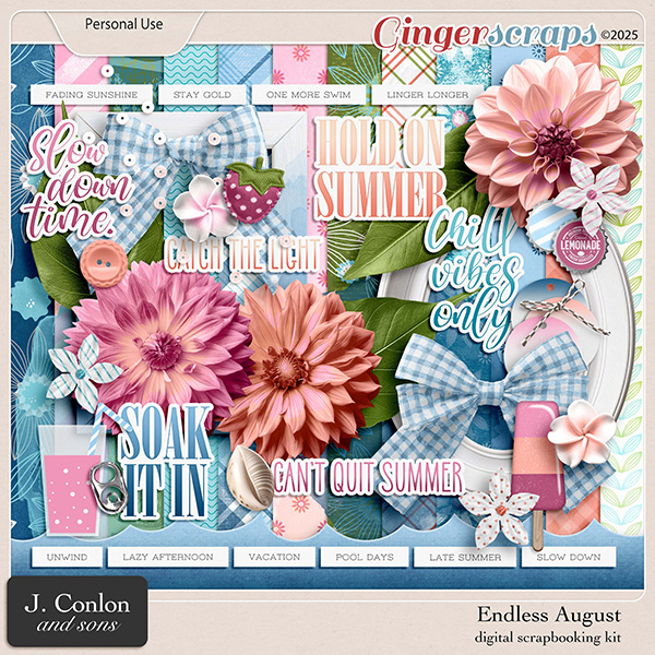 Endless August Digital Scrapbooking Kit by J. Conlon and Sons