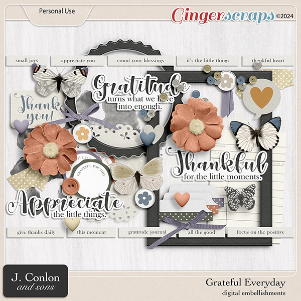 Grateful Everyday Embellishments by J. Conlon and Sons