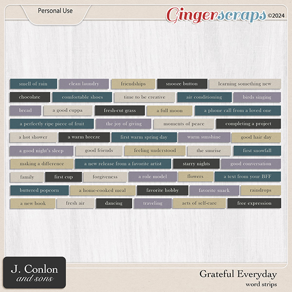 Grateful Everyday Word Strips by J. Conlon and Sons
