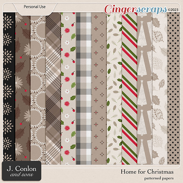 Home for Christmas Patterned Papers by J. Conlon and Sons