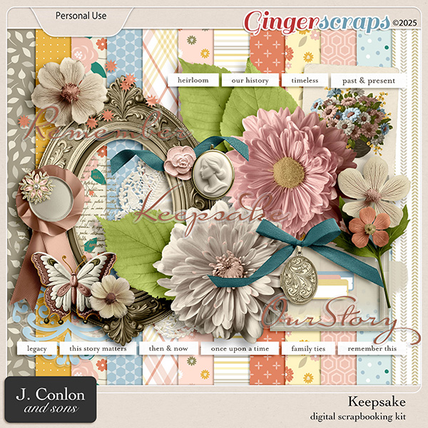 Keepsake Digital Scrapbooking Kit by J. Conlon and Sons