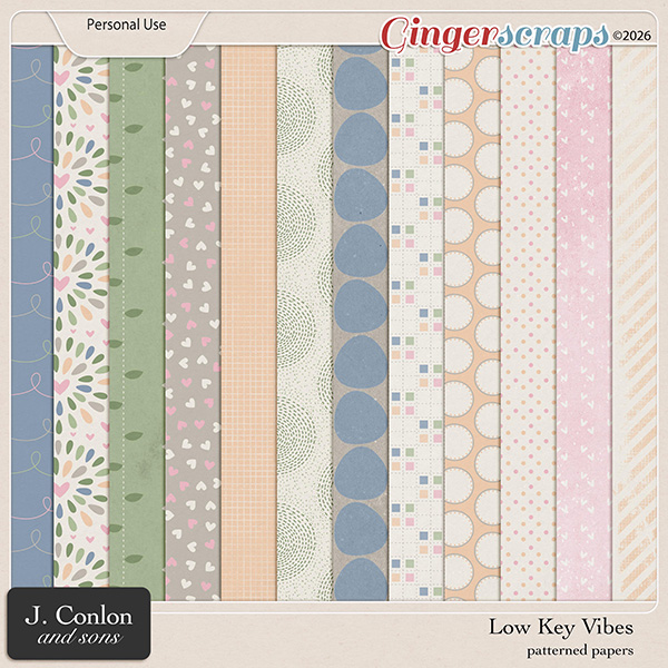 Low Key Vibes Patterned Papers by J. Conlon and Sons