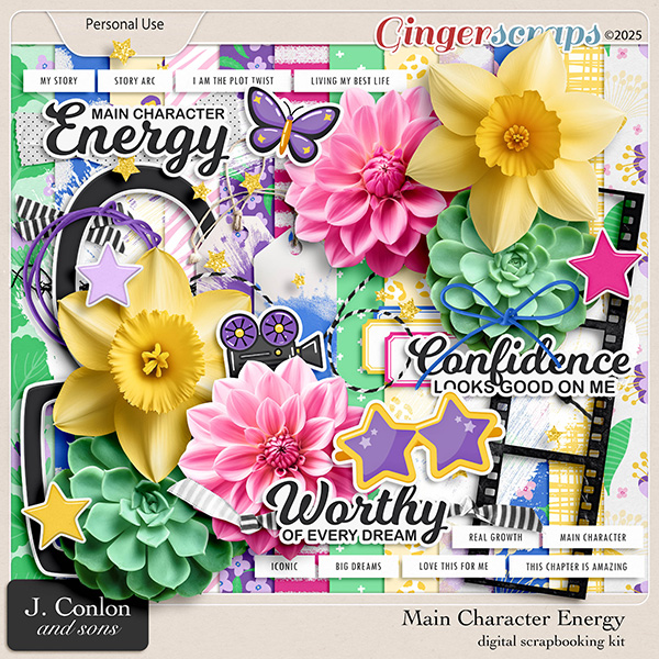 Main Character Energy Digital Scrapbooking Kit by J. Conlon and Sons