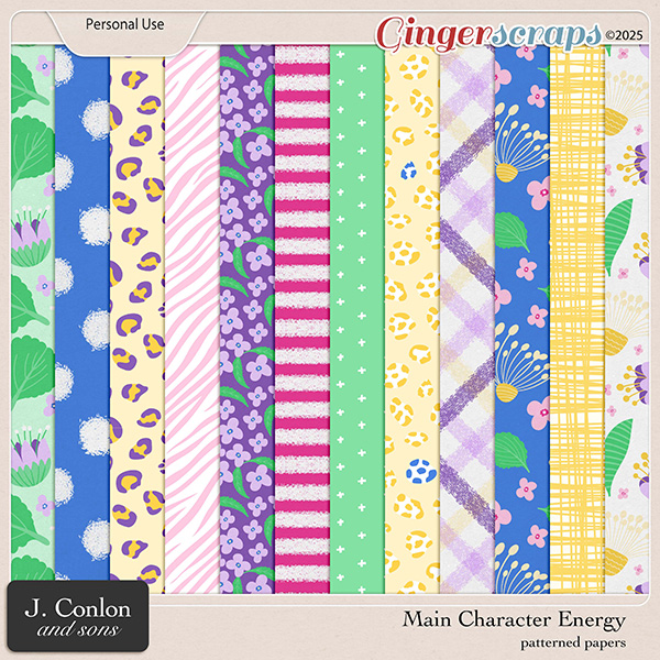 Main Character Energy Patterned Papers by J. Conlon and Sons