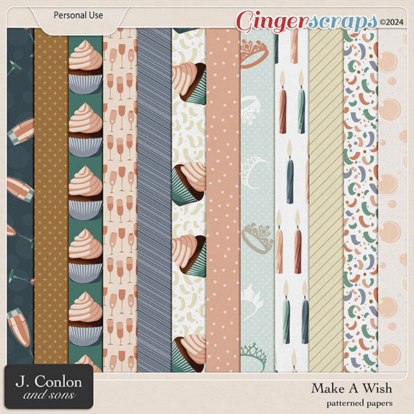 Make A Wish Patterned Papers by J. Conlon and Sons