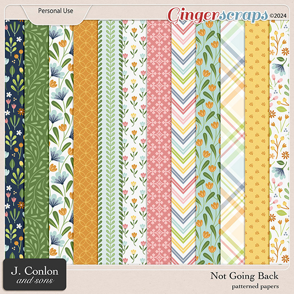 Not Going Back Patterned Papers by J. Conlon and Sons