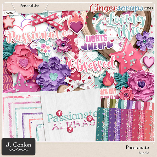Passionate Digital Scrapbooking Bundle by J. Conlon and Sons