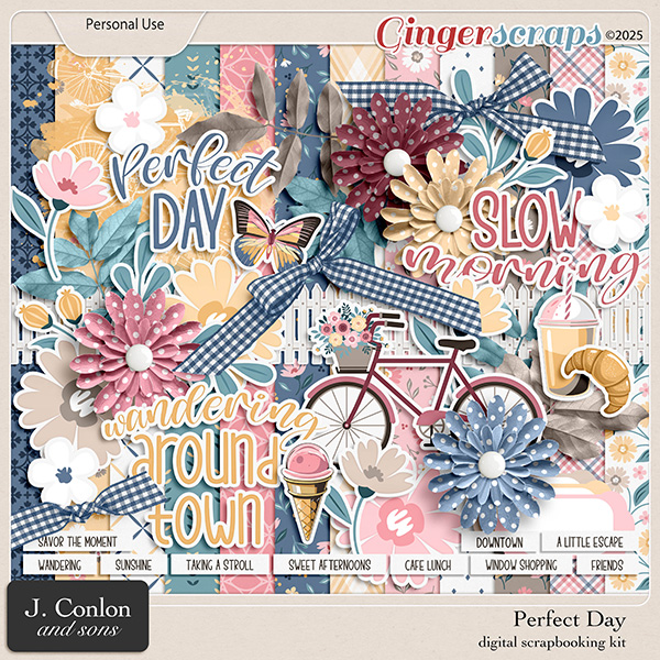 Perfect Day Digital Scrapbooking Kit by J. Conlon and Sons