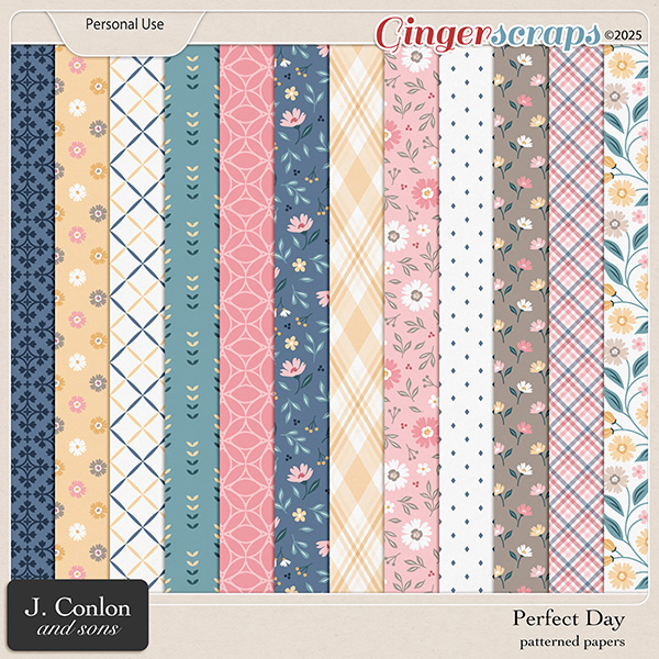 Perfect Day Patterned Papers by J. Conlon and Sons