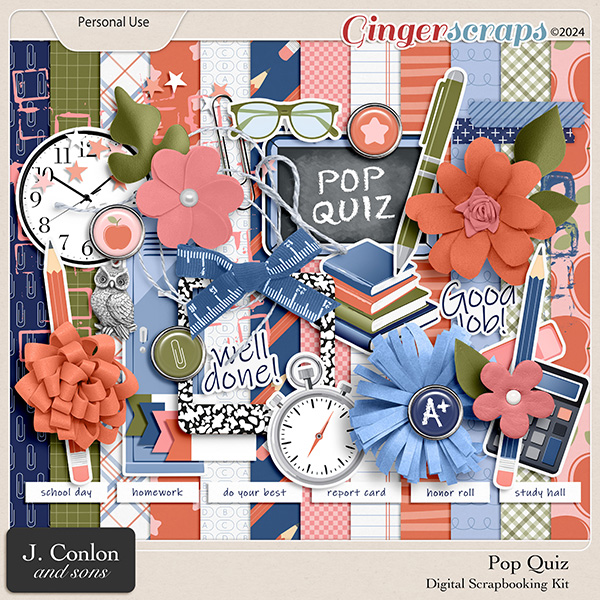 Pop Quiz Digital Scrapbooking Kit by J. Conlon and Sons