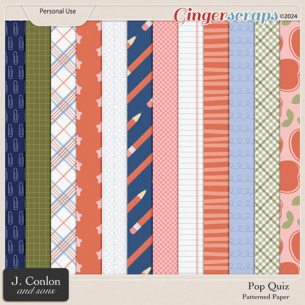 Pop Quiz Patterned Papers by J. Conlon and Sons