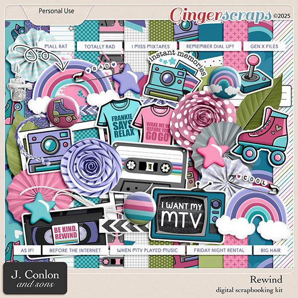 Rewind Digital Scrapbooking Kit by J. Conlon and Sons
