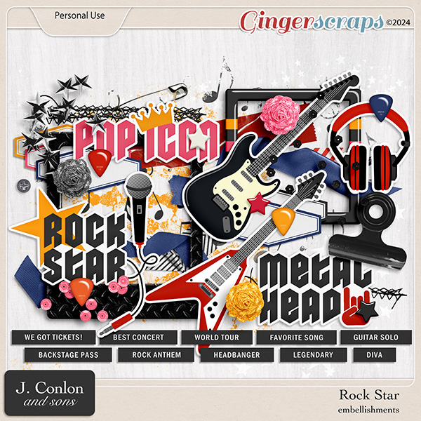 Rock Star Embellishments by J. Conlon and Sons