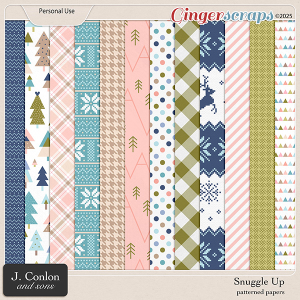 Snuggle Up Digital Scrapbooking Paper Pack by J. Conlon and Sons