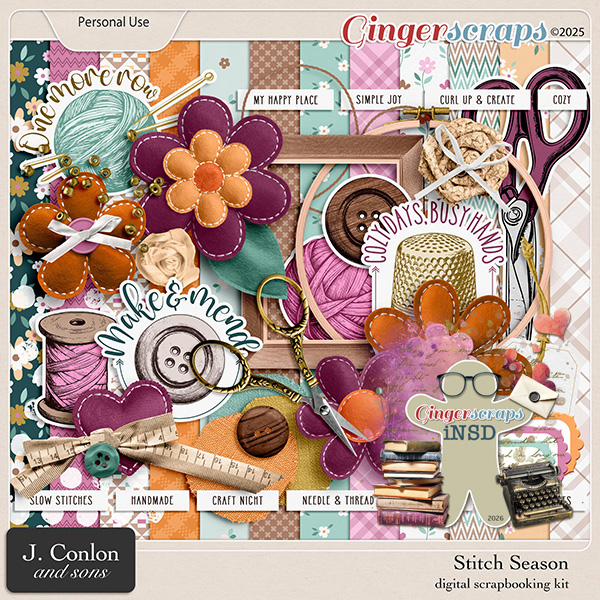 Stitch Season Digital Scrapbooking Kit by J. Conlon and Sons