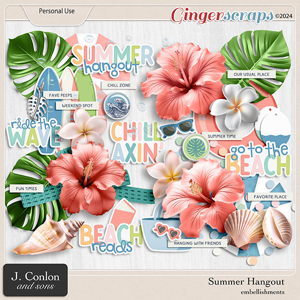Summer Hangout Embellishments by J. Conlon and Sons